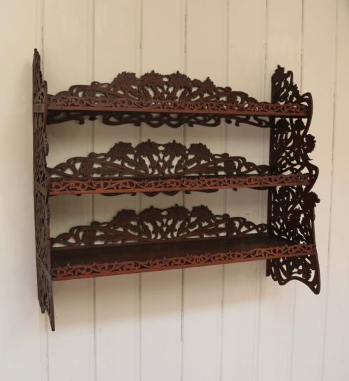 fig 1. Mahogany Fretwork Three Tier Shelf
