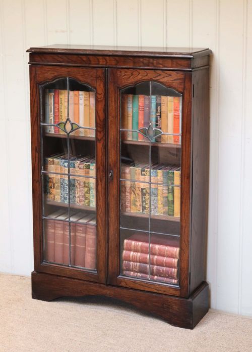 Small Proportioned Glazed Oak Bookcase