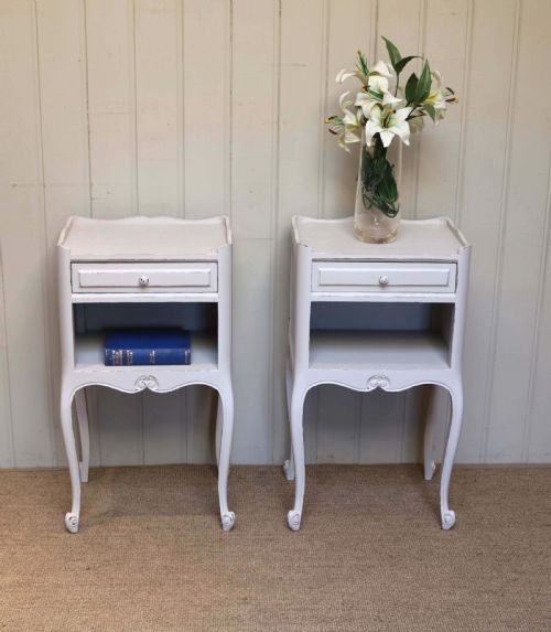 Pair of French Painted Bedside Cabinets