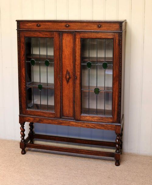 fig 1. Edwardian Oak Two Door Bookcase