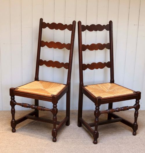 fig 1. Set Of Six French Oak Dining Chairs