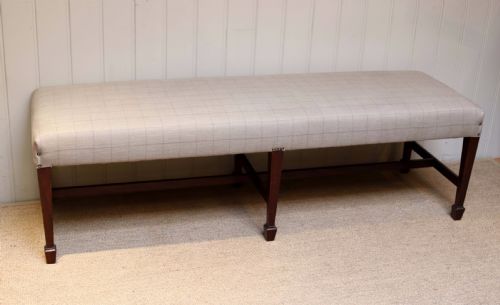 fig 1. Long Upholstered Mahogany Stool
