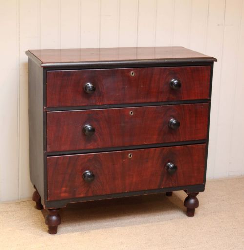 Pine Faux Mahogany Chest of Drawers