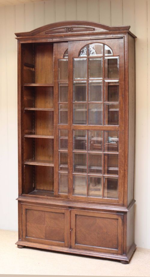 fig 1. Solid Oak Glazed Bookcase