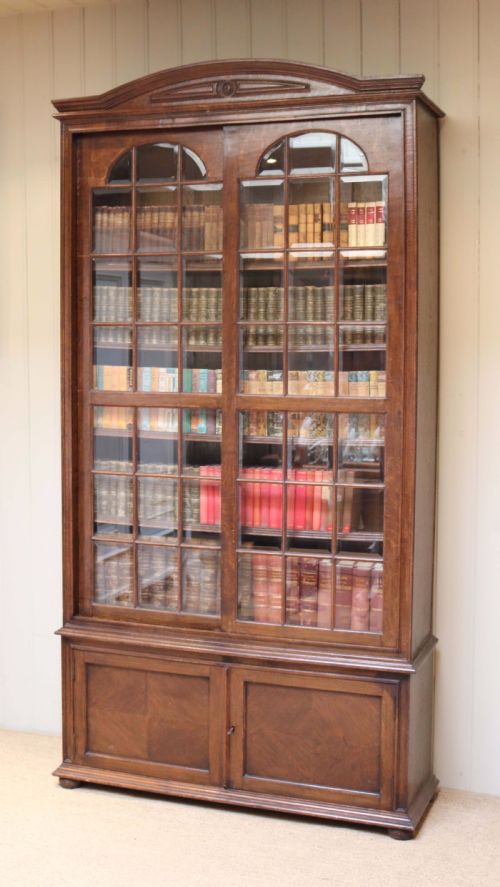 Solid Oak Glazed Bookcase