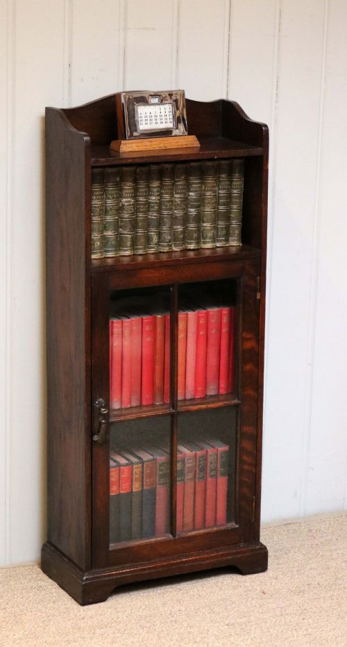 Small Oak Part Glazed Bookcase