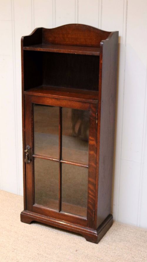 fig 1. Small Oak Part Glazed Bookcase