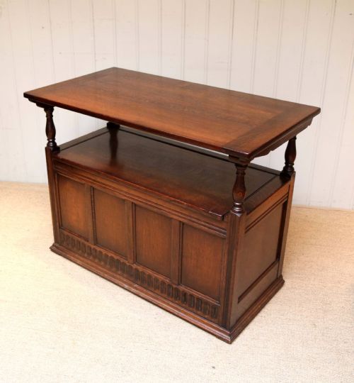 fig 1. Solid oak Monks Bench