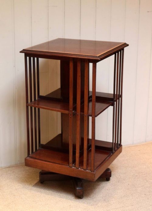 fig 1. Edwardian Inlaid Mahogany Revolving Bookcase