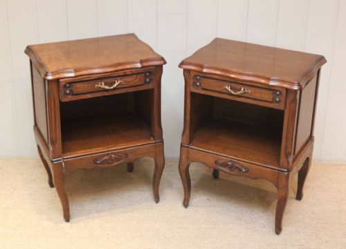Pair of Oak Low Bedside Cabinets
