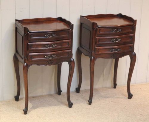 Pair of French Cherry Wood Bedside Cabinets