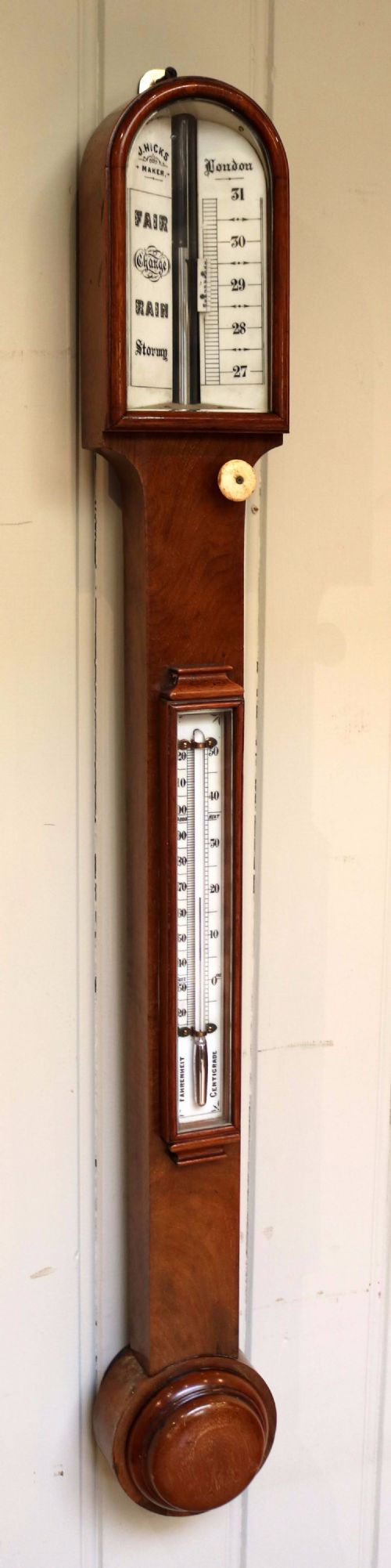 Solid Mahogany Stick Barometer
