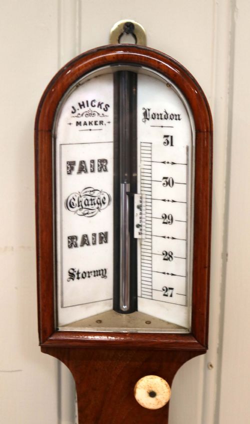 fig 1. Solid Mahogany Stick Barometer