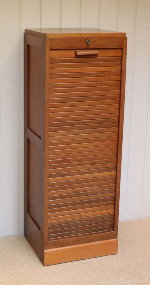 1920s Single Tambour Front Filing Cabinet