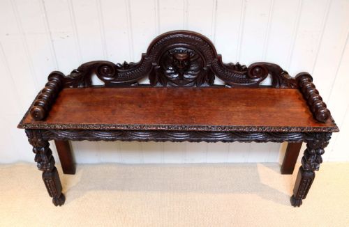 Carved Oak Bench