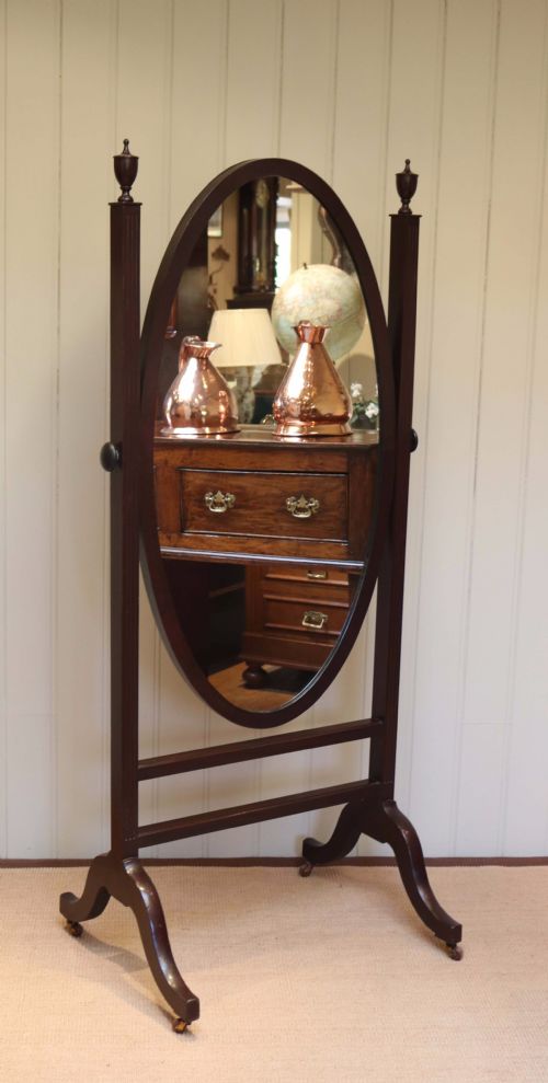 fig 1. Victorian Mahogany Cheval Mirror