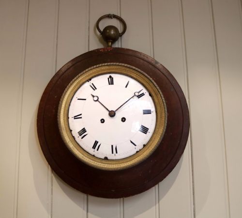 fig 1. Large Early 19th Century Toleware Wall Clock