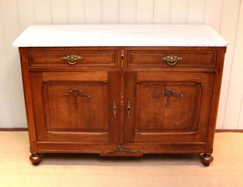 fig 1. French Oak Marble Top Cabinet