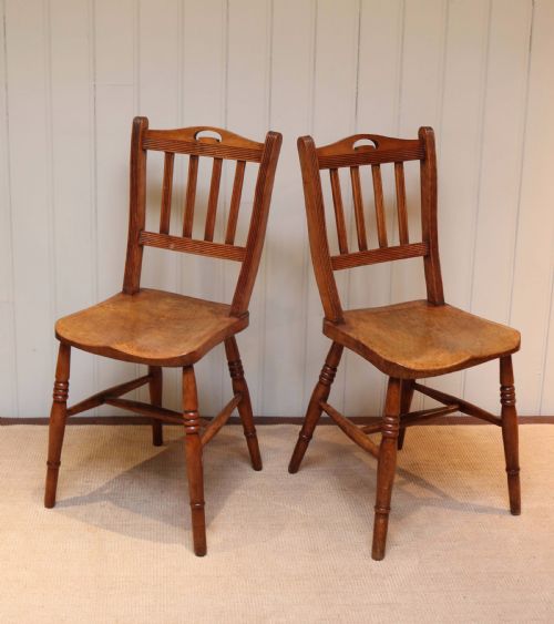 fig 1. Set Of Eight Beech And Elm Dining Chairs