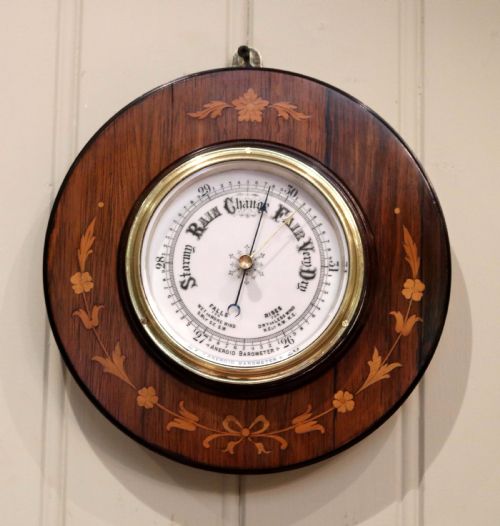 fig 1. Rosewood Circular Inlaid Barometer 