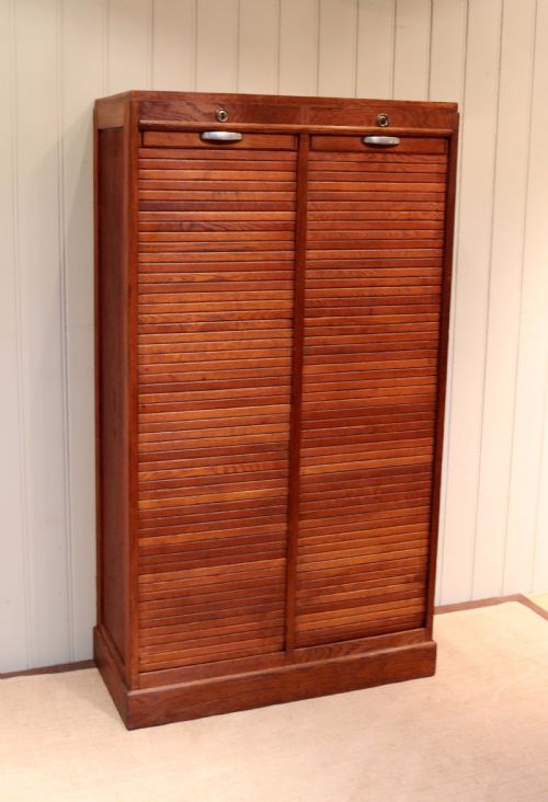 French Double Tambour Front Filing Cabinet
