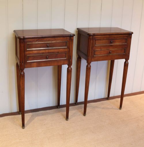 French Cherry Wood Bedside Cabinets