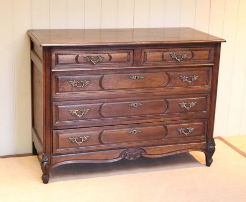 Substantial French Dark Oak Chest of Drawers