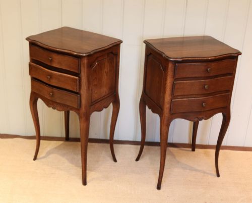 Pair of French Oak Bedside Cabinets
