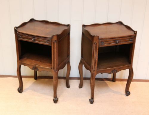 Pair of French Oak Bedside Cabinets