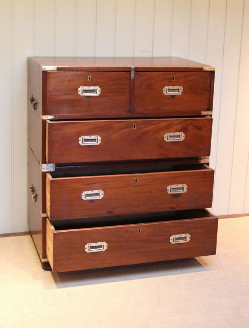 fig 1. Victorian Mahogany Brass Bound Military Chest