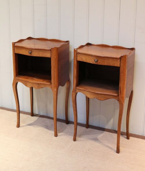 Pair of French Oak Bedside Cabinets