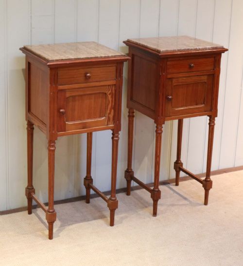 Pair of Marble Top Pot Cupboards