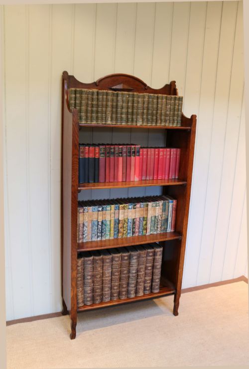 Arts and Crafts Oak Open Bookcase