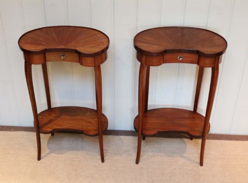 
Pair of Mahogany Kidney Shaped Bedside Tables