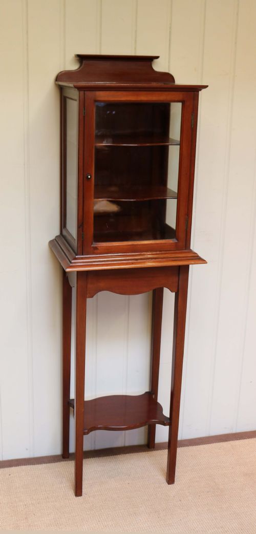 fig 1. Small Proportioned Mahogany Display Cabinet On Stand