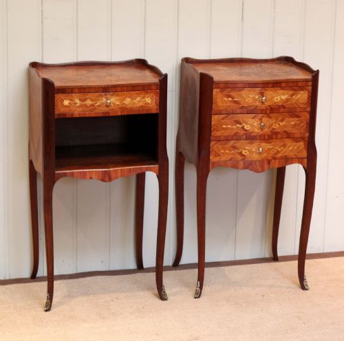 Pair of French Inlaid Bedside Cabinets