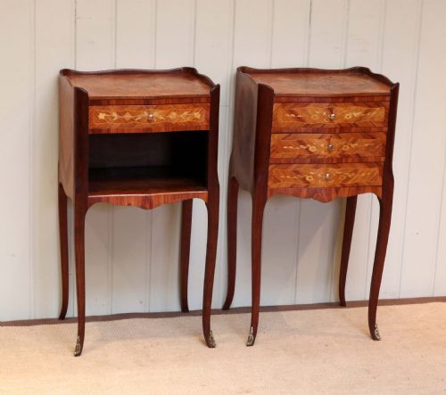 fig 1. Pair Of French Inlaid Bedside Cabinets