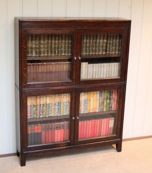 1920s Oak Two Section Bookcase