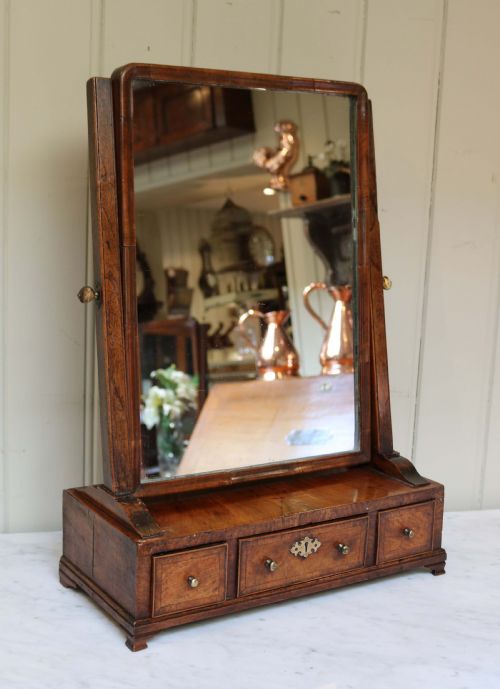 Georgian Walnut Dressing Table Mirror