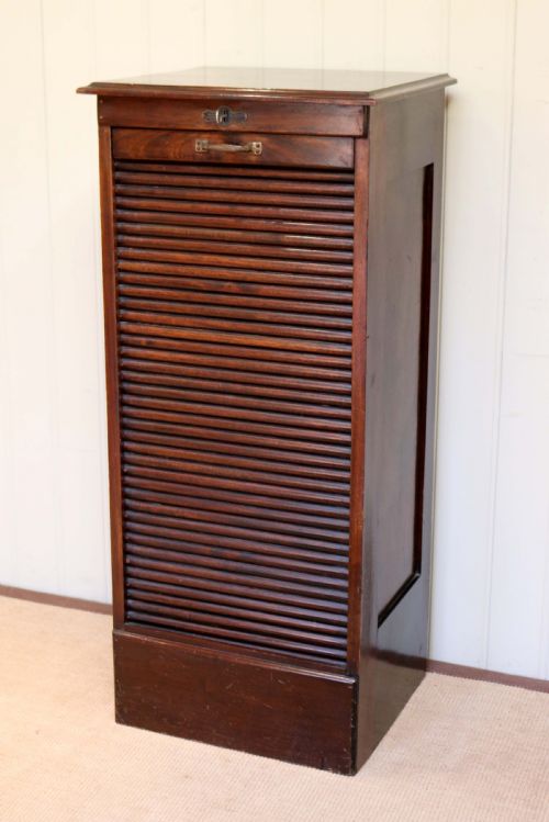 Mahogany Single Tambour Front Filing Cabinet