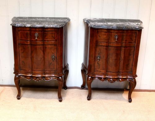 Pair of Walnut Bedside Cabinets