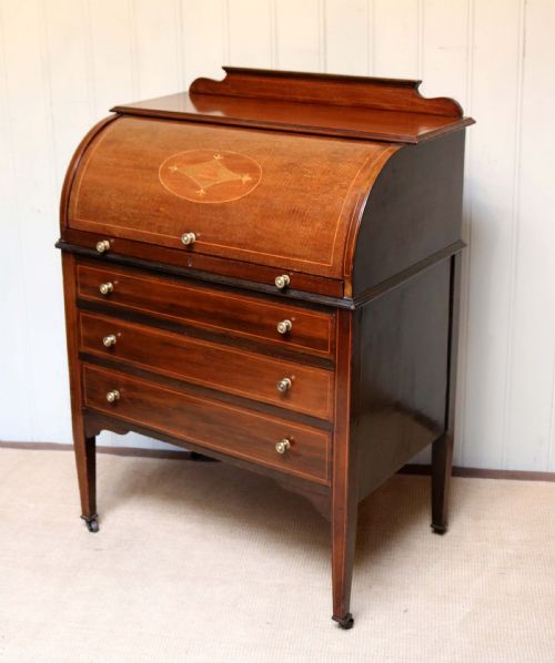 Edwardian Mahogany Roll Top Bureau