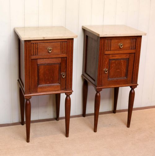 Pair of French Oak Bedside Cabinets