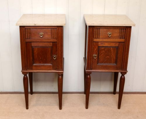 fig 1. Pair Of French Oak Bedside Cabinets