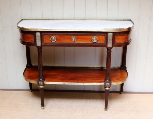 Mahogany Marble Top Console Table