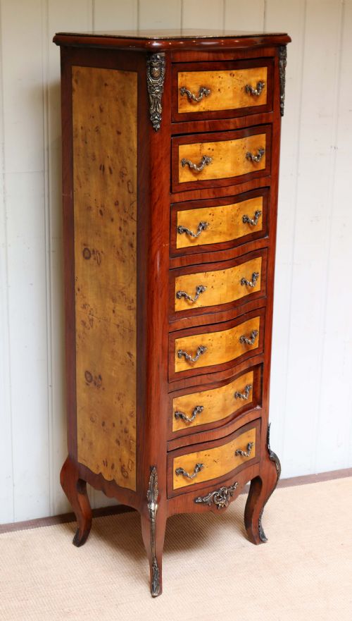 Tall Mahogany and Maple Chest