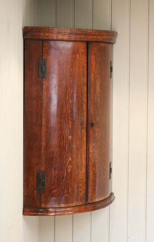 George III Bow Front Corner Cabinet
