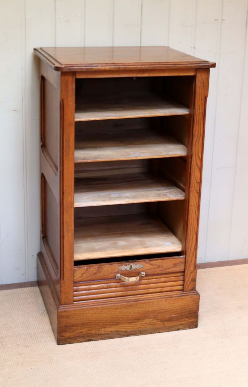 fig 1. French Oak Tambour Front Filing Cabinet