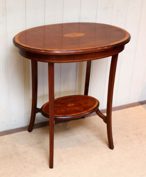 fig 1. Edwardian Oval Inlaid Mahogany Table