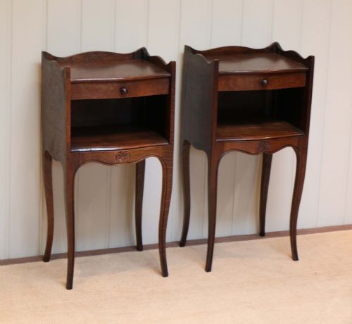 Pair of French Oak Bedside Cabinets